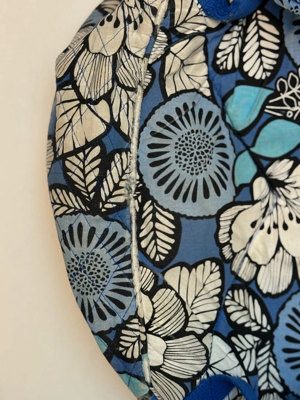 Vera Bradley Retired Blue Bayou Floral Quilted Backpack with Turquoise Accents